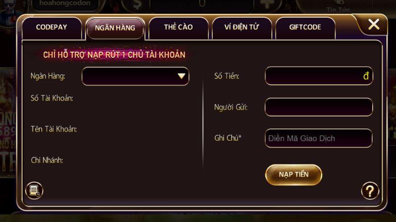 Giao dịch thanh toán tại cổng game VB77